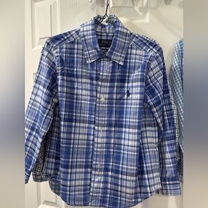 Polo by Ralph Lauren Blue and White Casual Button Down Shirt